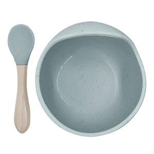 Kushies SiliScoop Babies Silicone Bowl & Spoon Set - Green